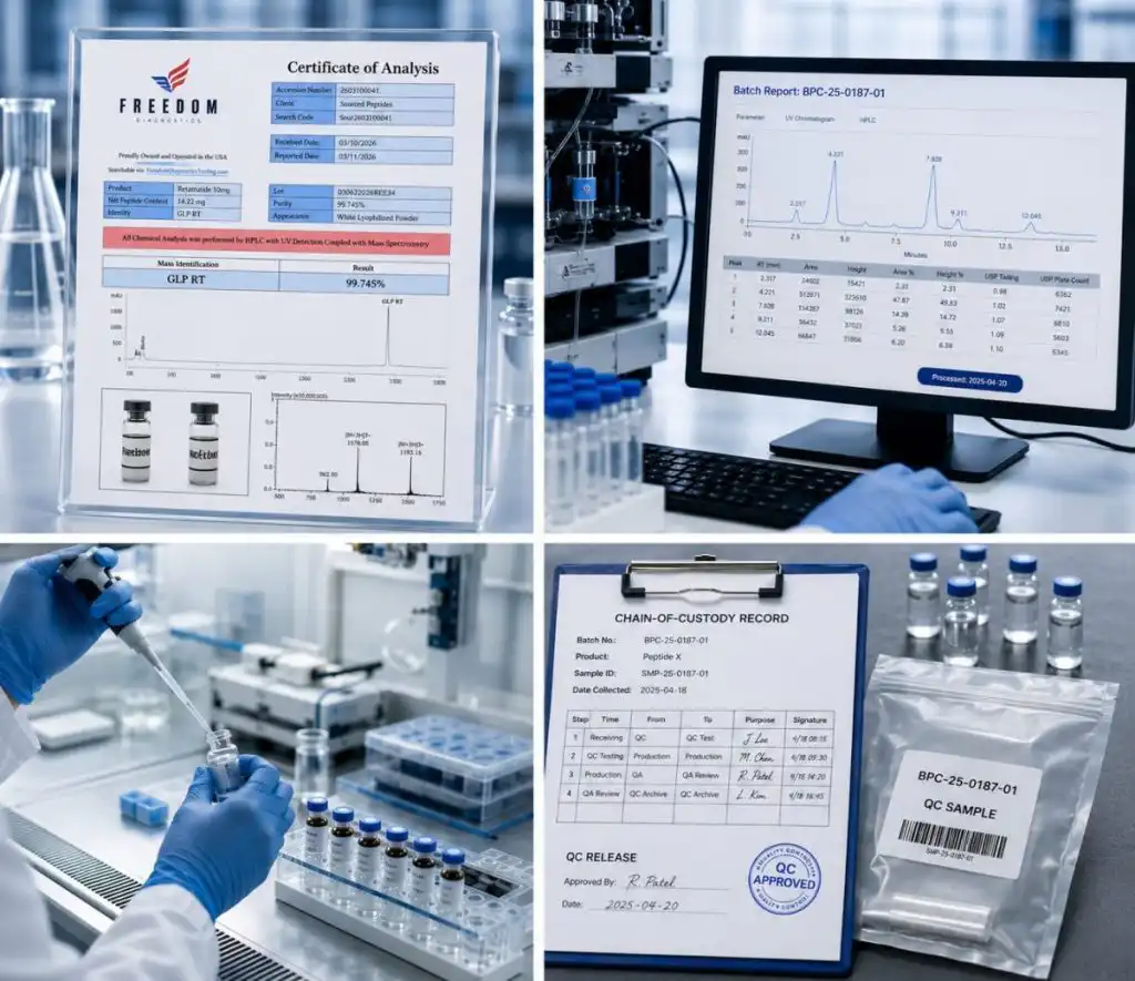 Independent laboratory quality testing, Certificate of Analysis and chain-of-custody documentation